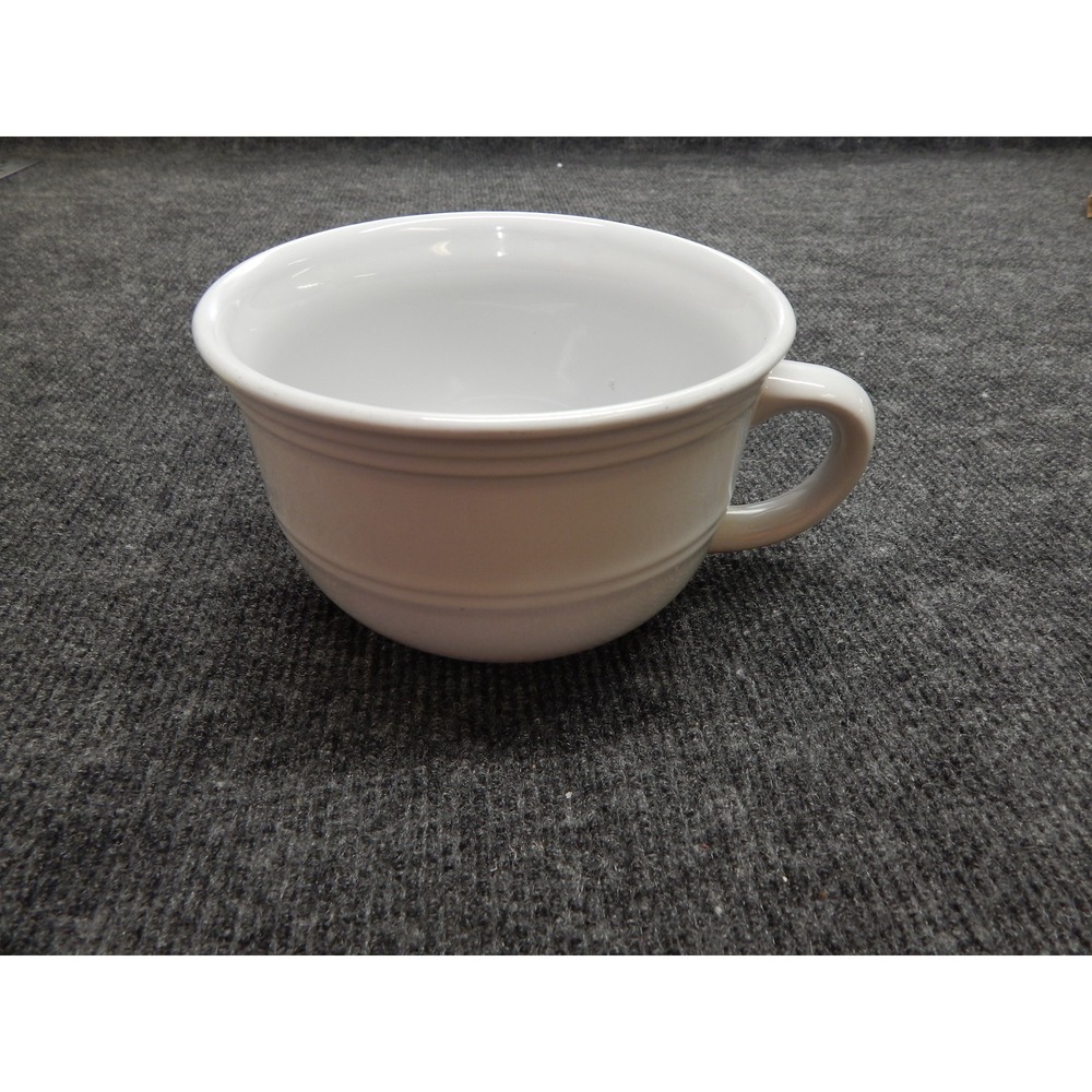 Mainstays White Stoneware Soup Mug Ribbed Dishwasher Microwave Safe Cup